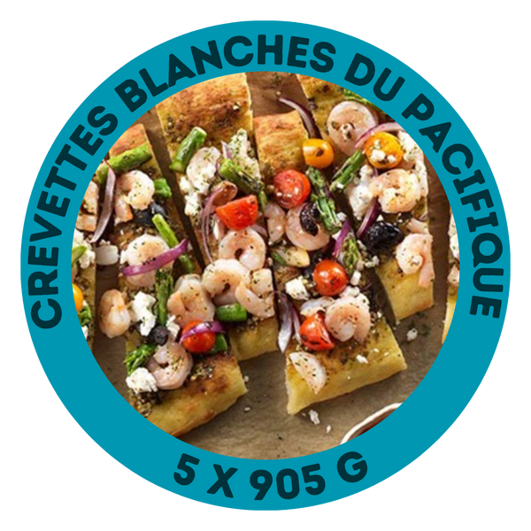 Crevettes blanches du Pacifique (100-200/lb)