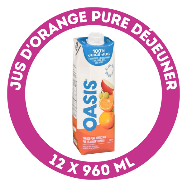 Jus d'orange pure déjeuner (12 x 960 ml)