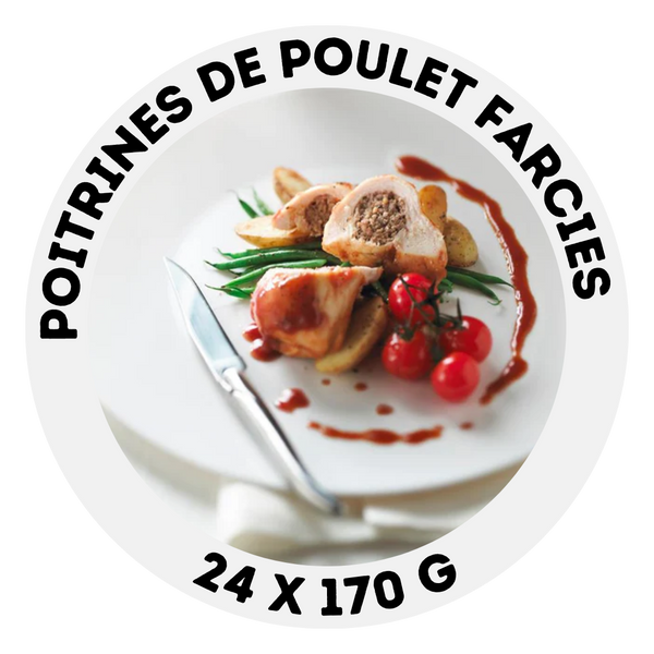 Poitrines de poulet farcies au porc, canard et canneberges