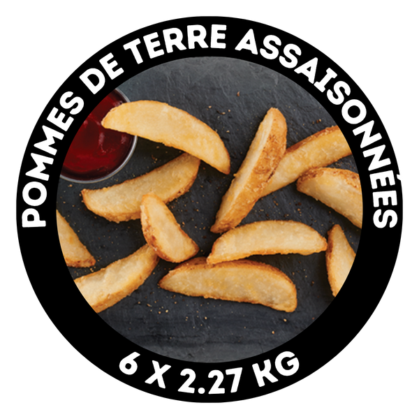 Pommes de terre assaisonnées en quartier