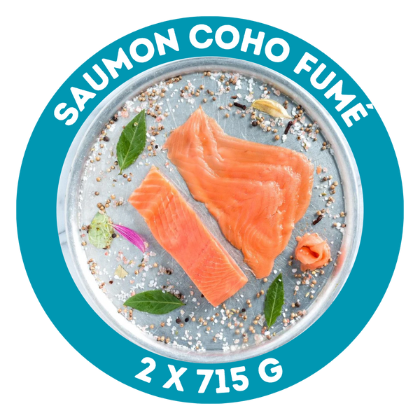 Saumon Coho fumé, tranché et congelé