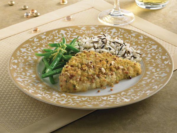 Filets de sole en croûte aux amandes, citron et ciboulette