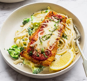 sole au parmesan et pâte alfredo