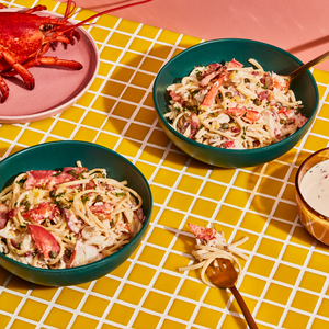 Linguines sauce crémeuse au homard et citron