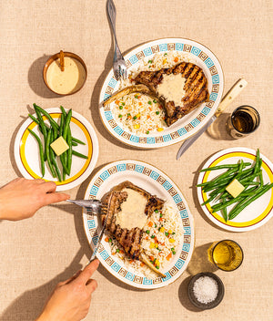 Côtelettes de porc et sauce cumin et ananas