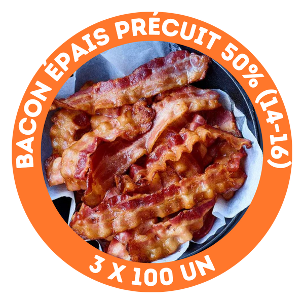 Bacon précuit 50% épais (14-16)