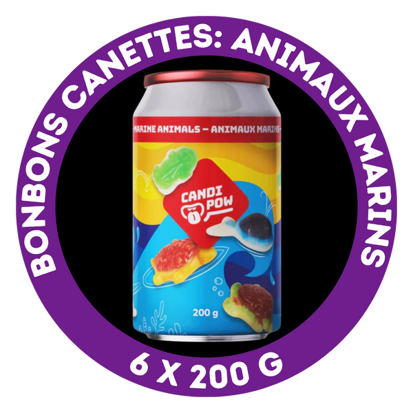 Bonbons canettes: animaux marins