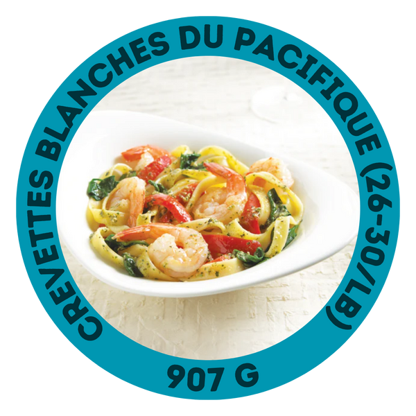 Crevettes blanches du Pacifique (26-30/lb)