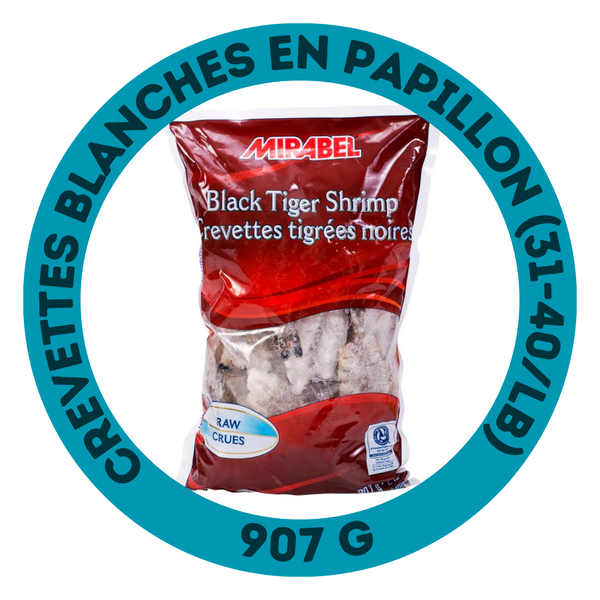 Crevettes blanches du Pacifique en papillon (31-40/lb)