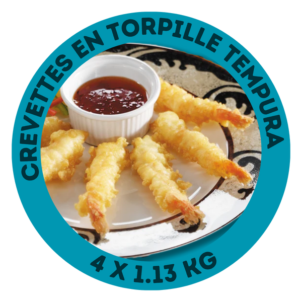 Crevettes en torpille en pâte tempura (21-25/lb)