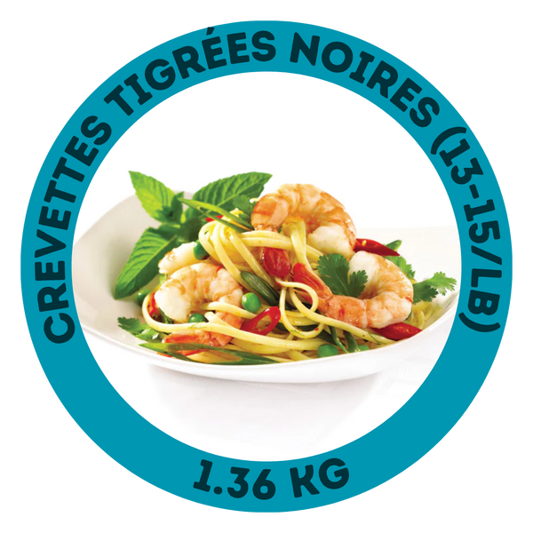 Crevettes tigrées noires (13-15/lb)