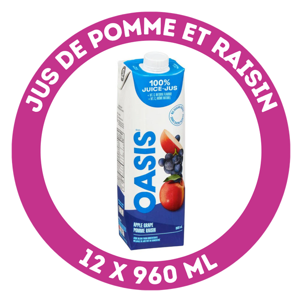 Jus de pomme et raisin (12 x 960 ml)