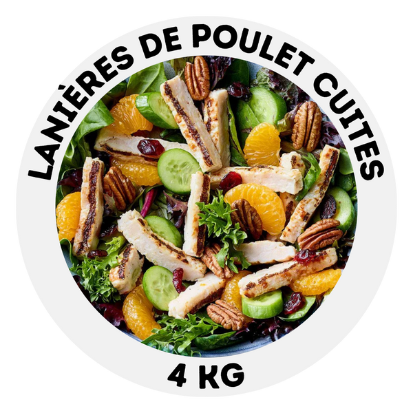 Lanières de poulet cuites