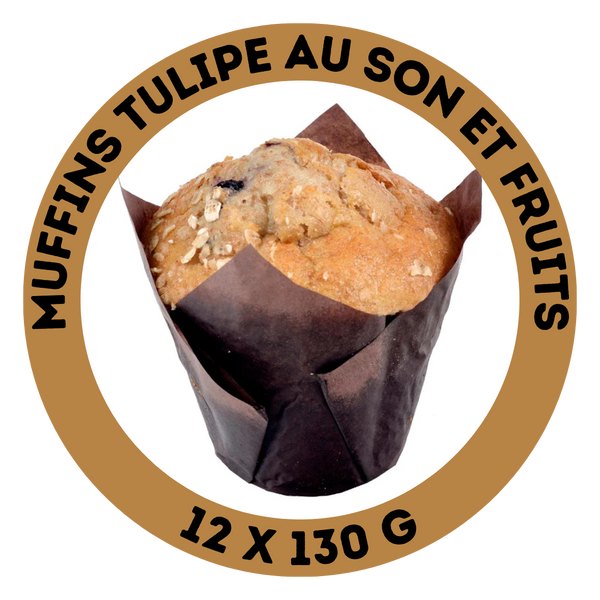 Muffins tulipe au son et fruits