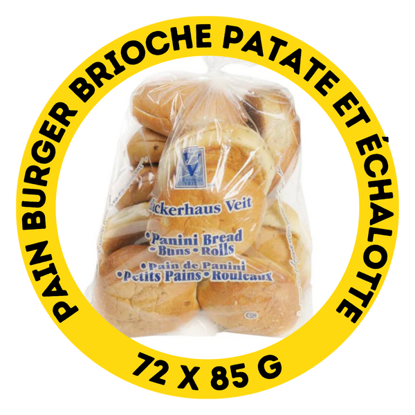 Pain burger brioche patate et échalotte