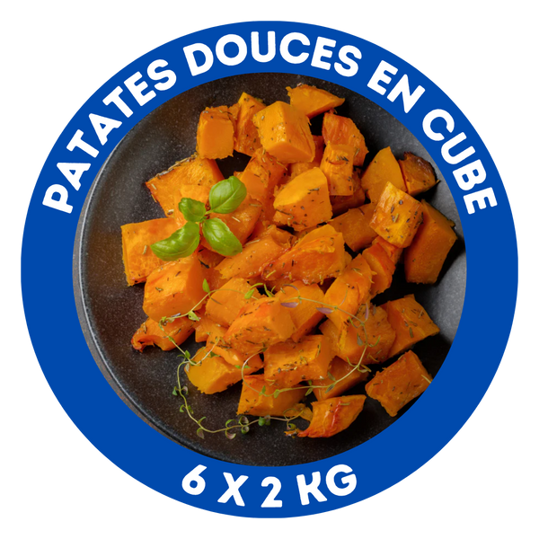 Patates douces en cube