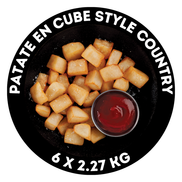 Pommes de terre en cube style Country avec pelure
