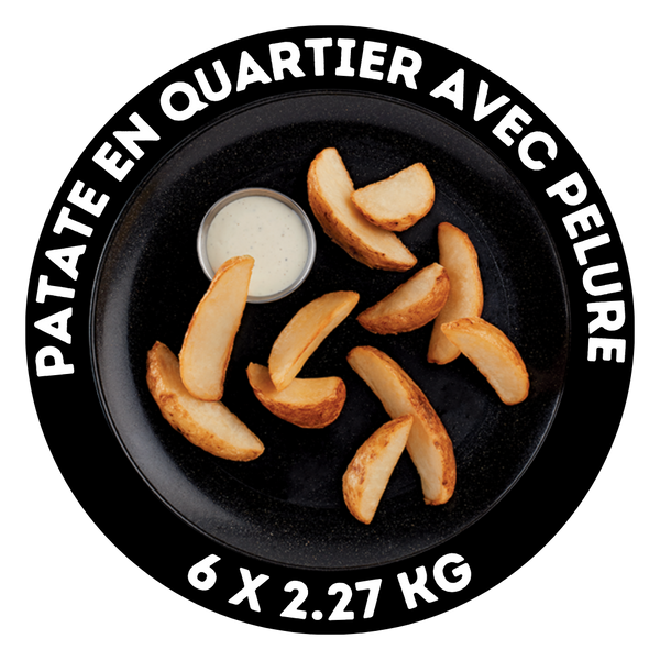 Pommes de terre en quartier avec pelure