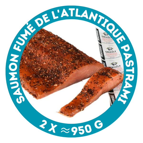 Saumon fumé de l'Atlantique pastrami (prix au kilo - environ 2 x 950 g)