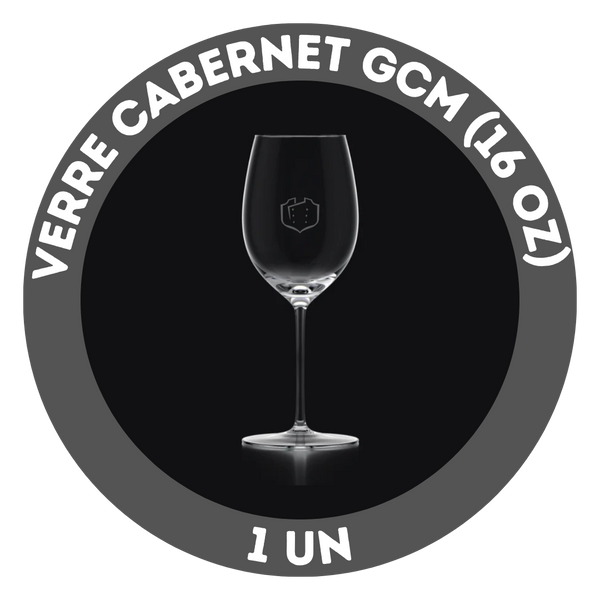 Verre Cabernet avec logo GCM (16 oz)