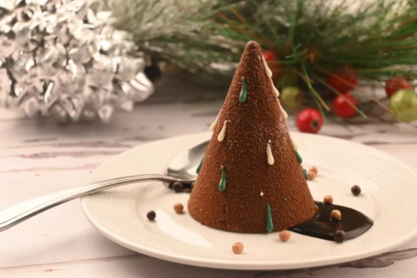 Gâteaux sapins de Noël au chocolat et caramel